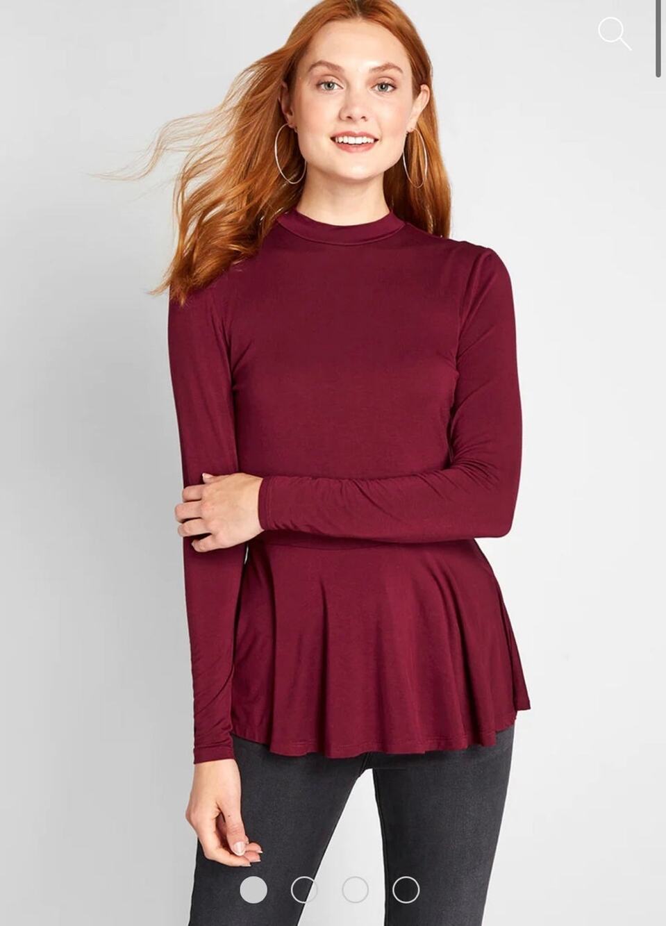 ModCloth Red Peplum Shirt